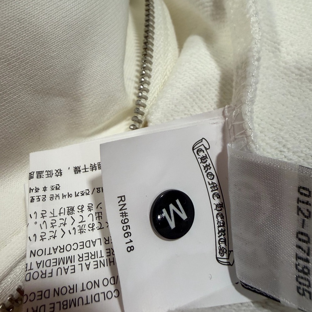 White Chrome Hearts Zip Up Hoodie Size Meduim - Picture 6 of 7